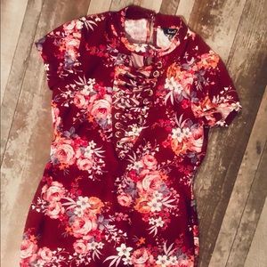 LOVE J MIDI FLORAL PRINT DRESS